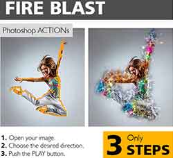 火焰爆震－PS动作：Fire Blast Photoshop Action
